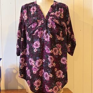 Women’s Torrid Harper Floral Women's Top - Black and Purple